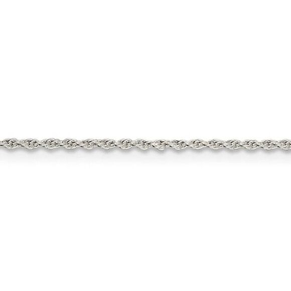 1.3mm, Sterling Silver Solid Loose Rope Chain Necklace, 16 Inch - Picture 4 of 8
